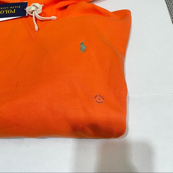 Polo by Ralph Lauren Orange Fleece hoodie Large. - Picture 6 of 6